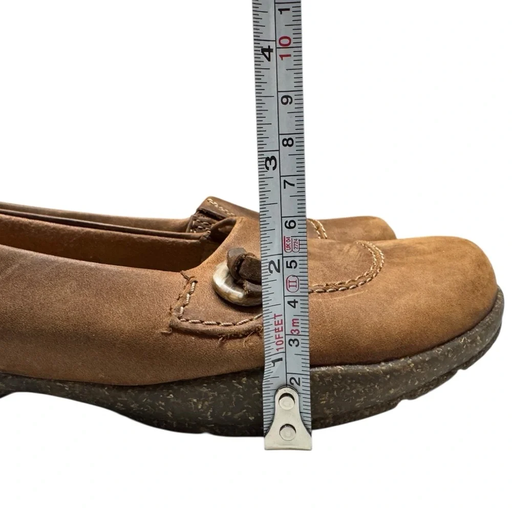 Clarks Roseville Sky Brown Leather Slip-On Loafers Shoes Womens 8 career office - Picture 13 of 15
